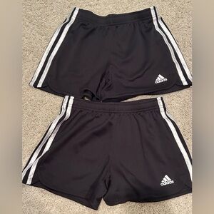 Adidas Kids Black Shorts with White Stripes